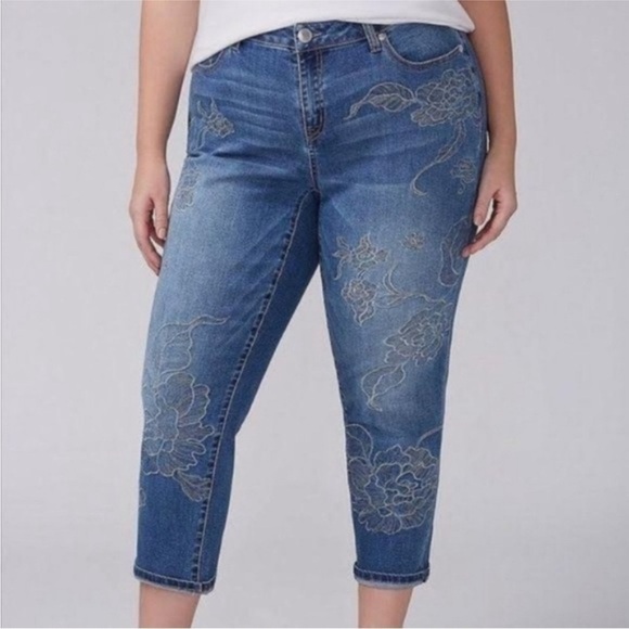 Lane Bryant Girlfriend Crop Jeans - Picture 1 of 11
